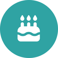 Birthday cake icon with candles