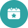 Event calendar icon on teal background